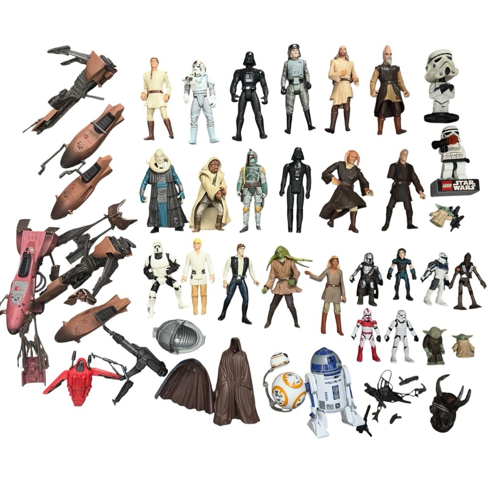 Star Wars Action Figures Vehicles Lot Kenner Hasbro Droids Mandalorian